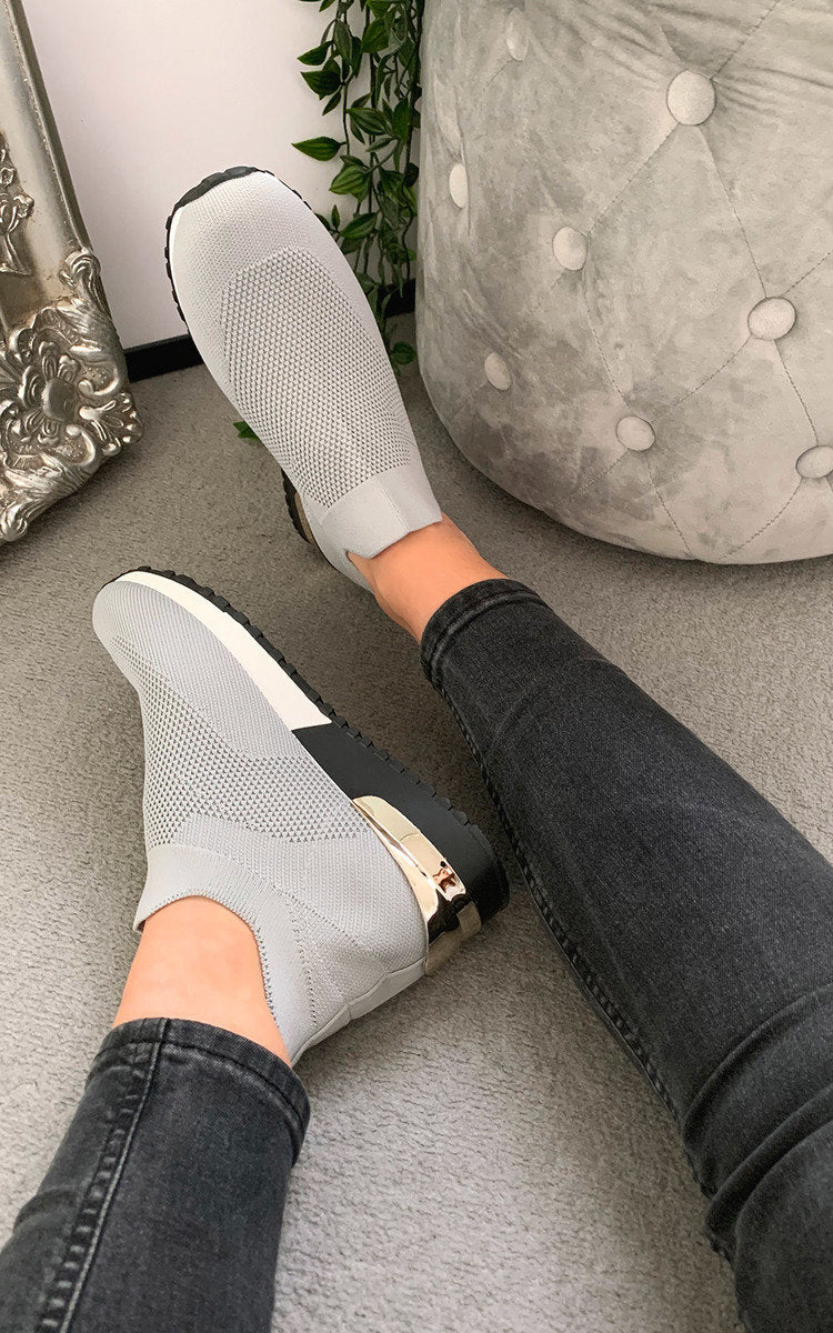 Slip On Sock Wedge Trainers-3