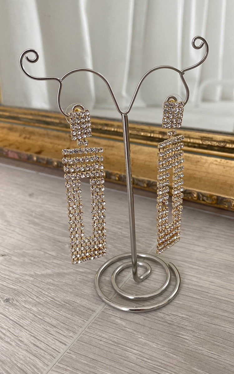 Diamante Drop Earrings-2