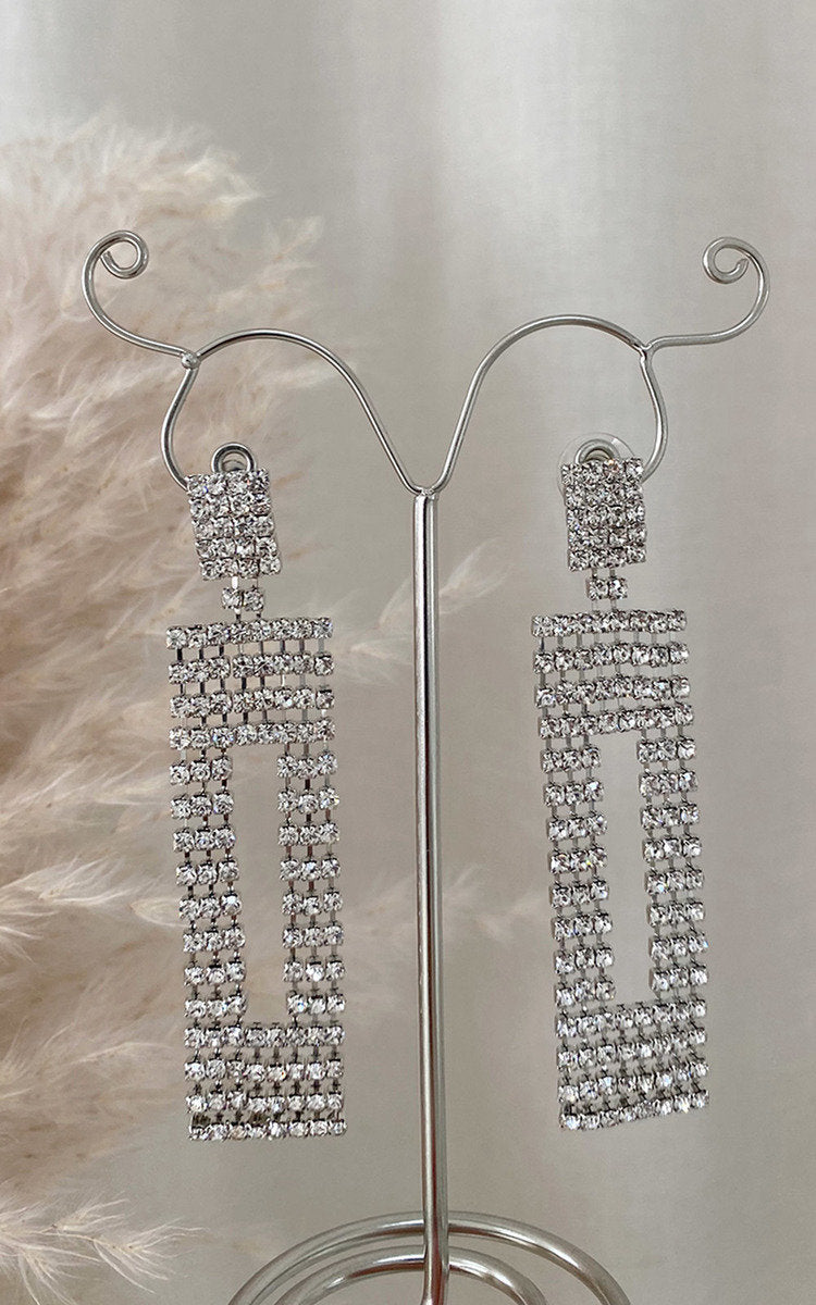 Diamante Drop Earrings-1