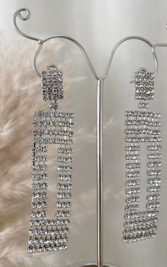 Diamante Drop Earrings-0