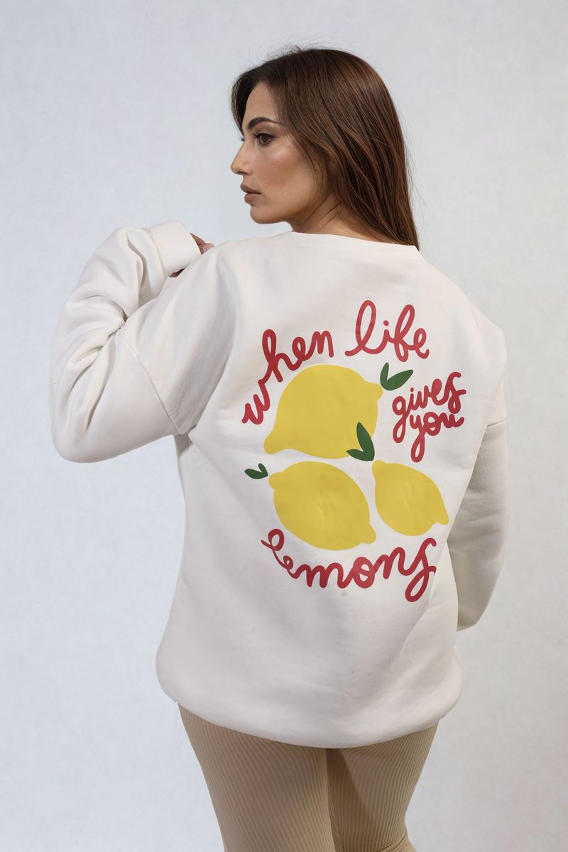 Lemon Graphic Long Sleeve Knitted Jumper-5