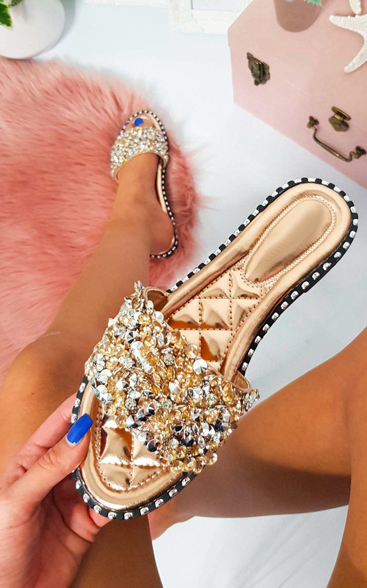 Embellished Open Toe Sandals-0