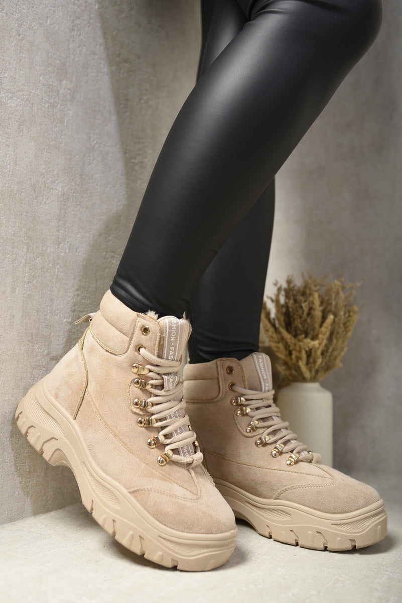 Chunky Lace-Up Platform Ankle Boots-5