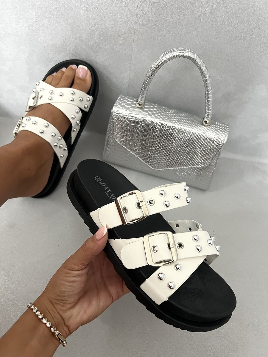 Studded Buckle Platform Sandals-3