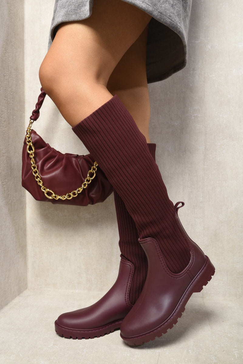 High Sock Platform Boots-1