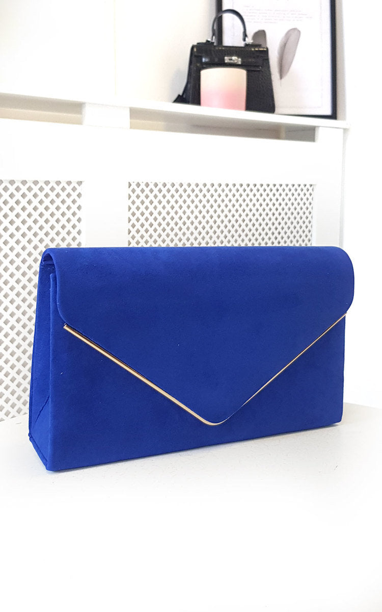 Faux Suede Envelope Clutch Bag-2