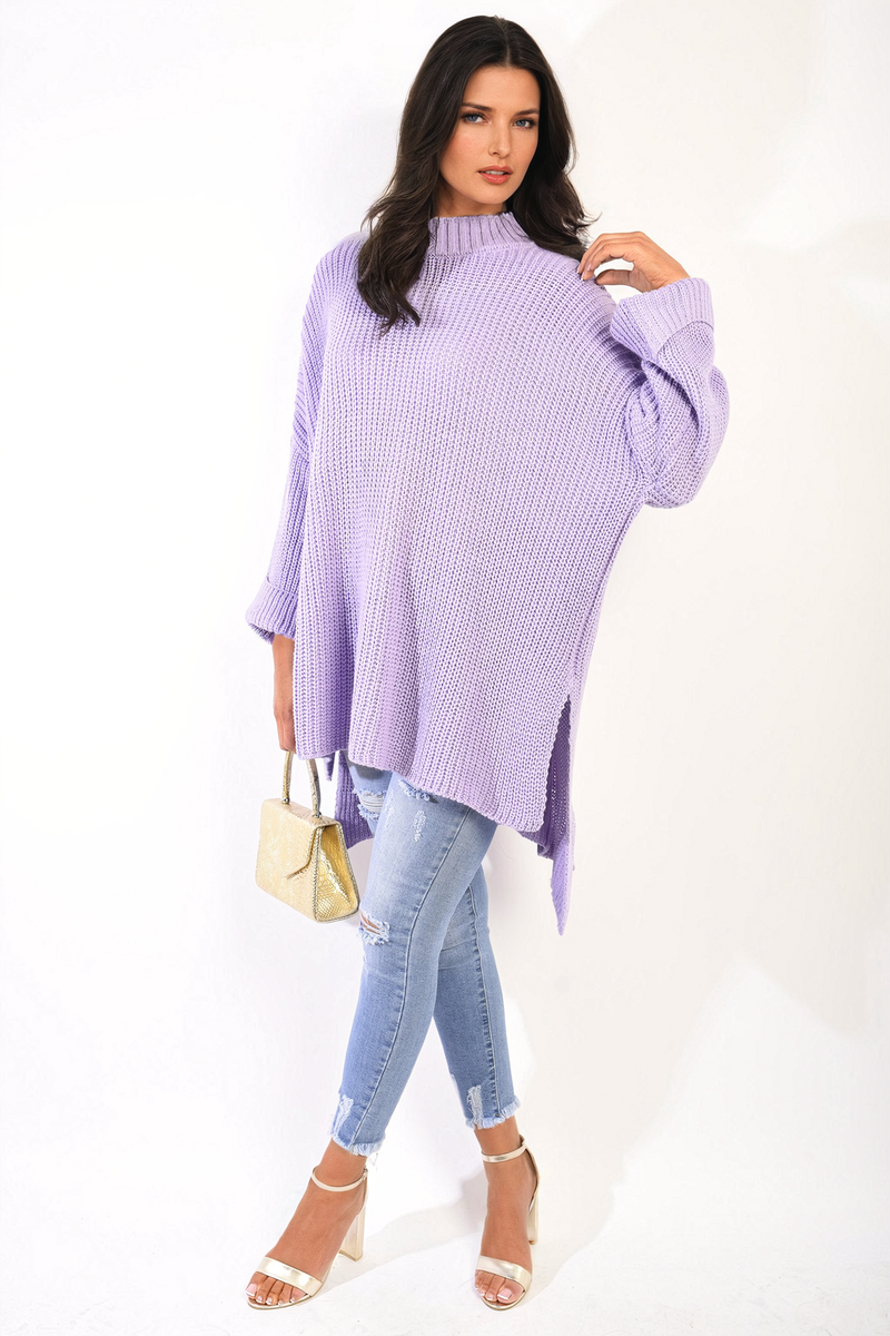 Oversized High Neck Knitted Jumper-8