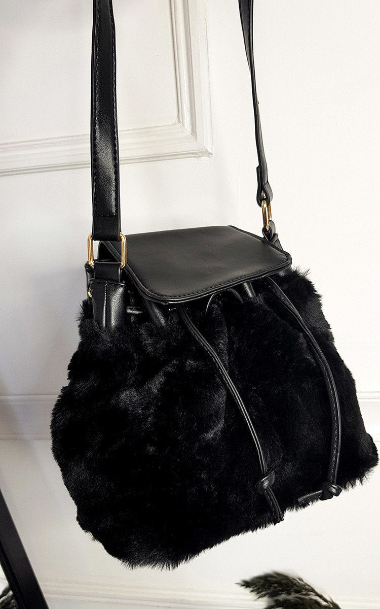 Faux Fur Shoulder Bag-0