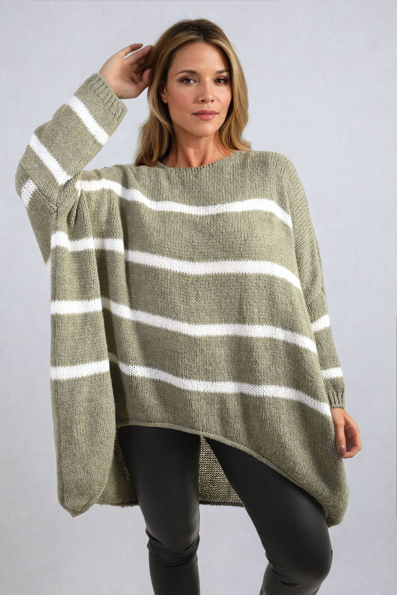 Stripe Oversized Knitted Jumper-5