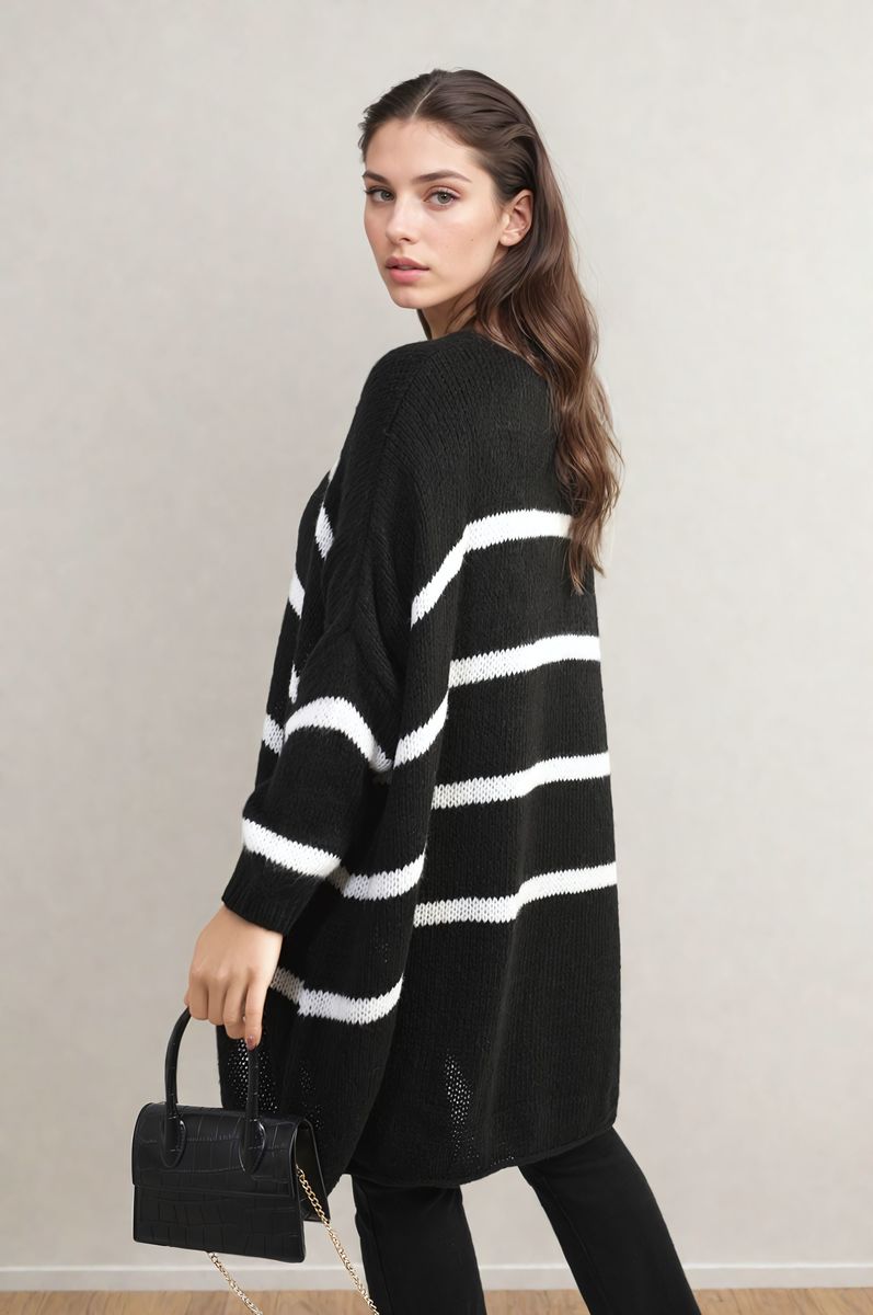 Stripe Oversized Knitted Jumper-3