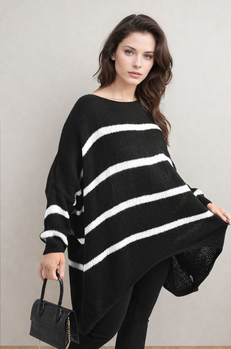 Stripe Oversized Knitted Jumper-2