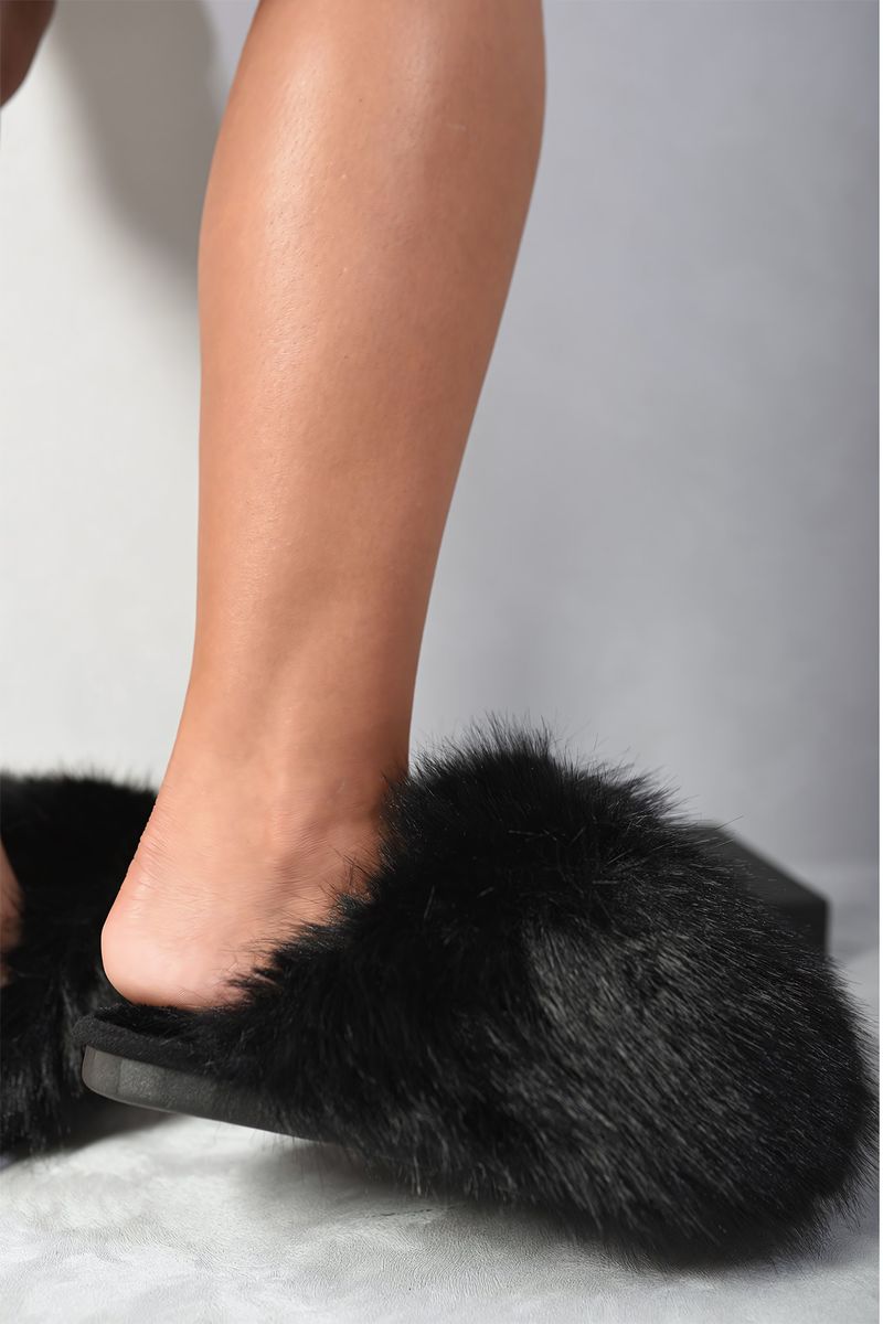 Fluffy Faux Fur Winter Sandals-7