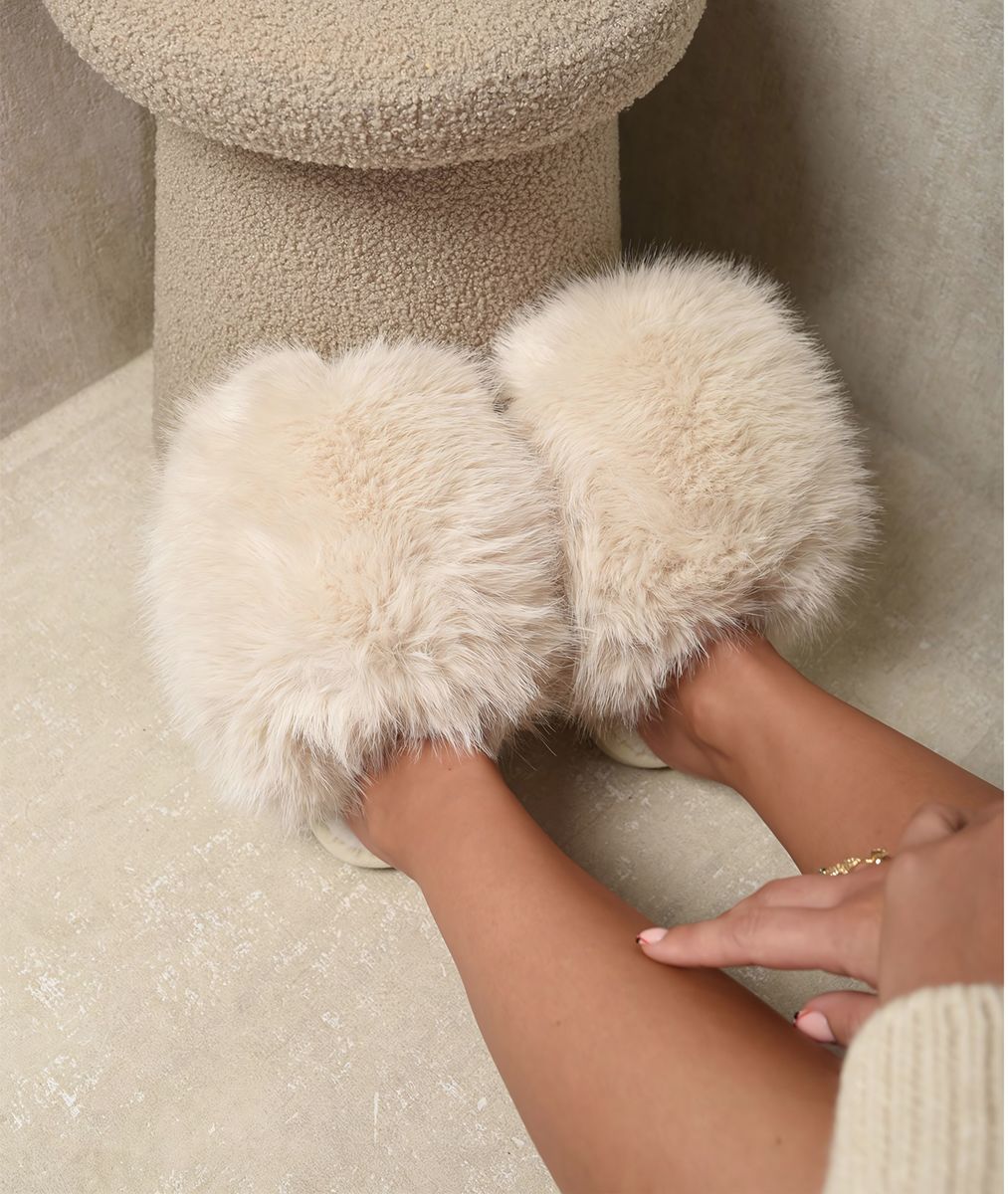 Fluffy Faux Fur Winter Sandals-3