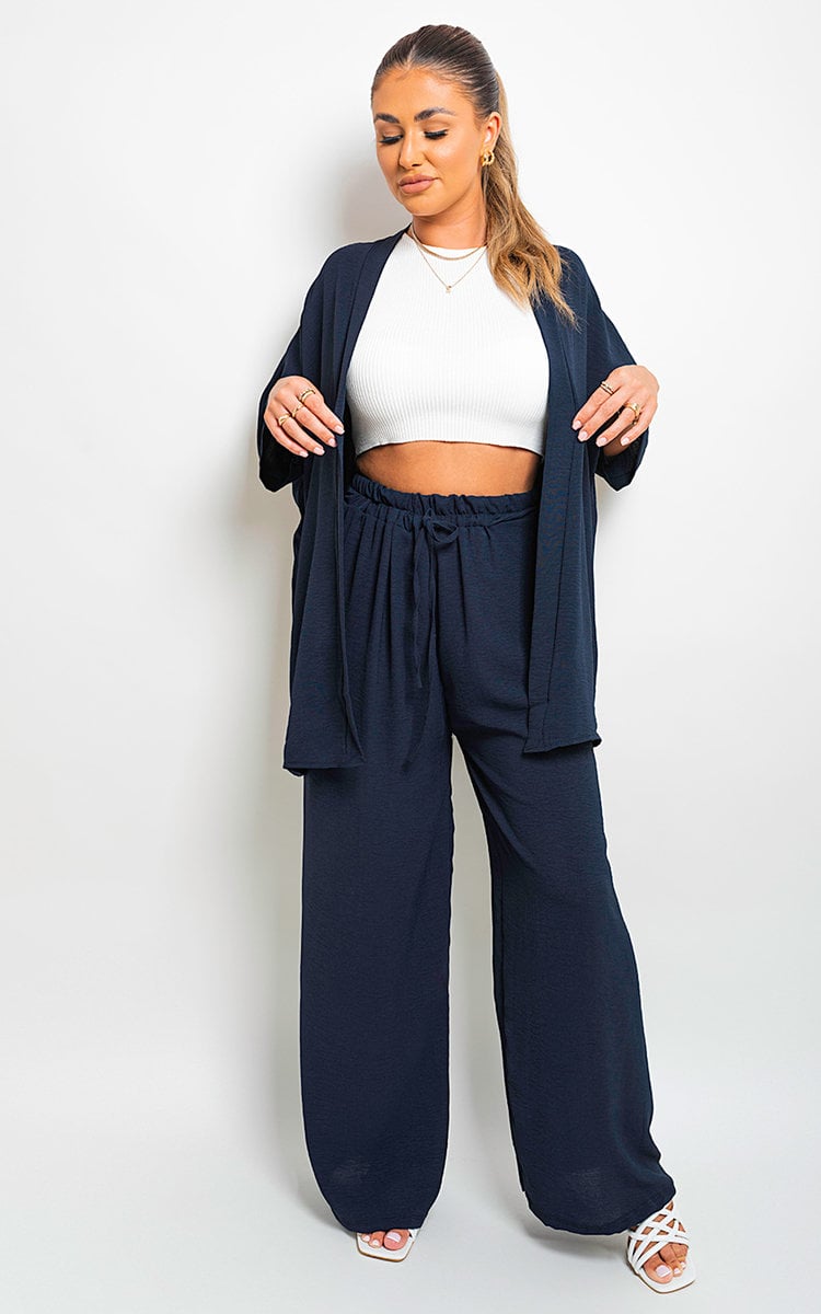 Drawstring Gathered Waist Wide Leg Trouser-6