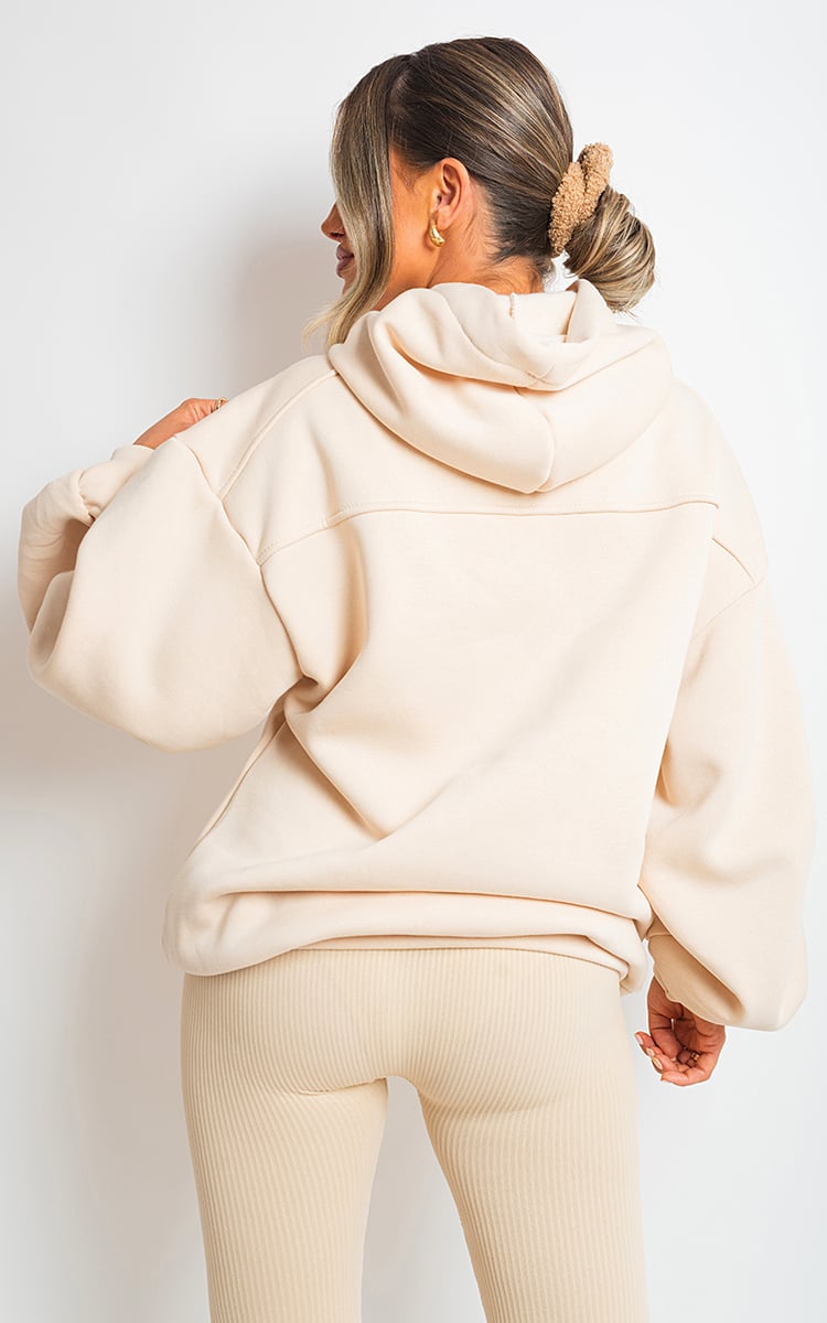 Fall Winter Oversized Ruched Sleeves Hoodie-1