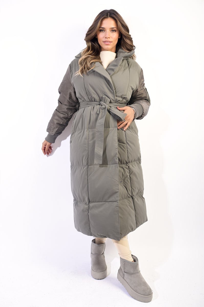 Long Belted Puffer Coat-4