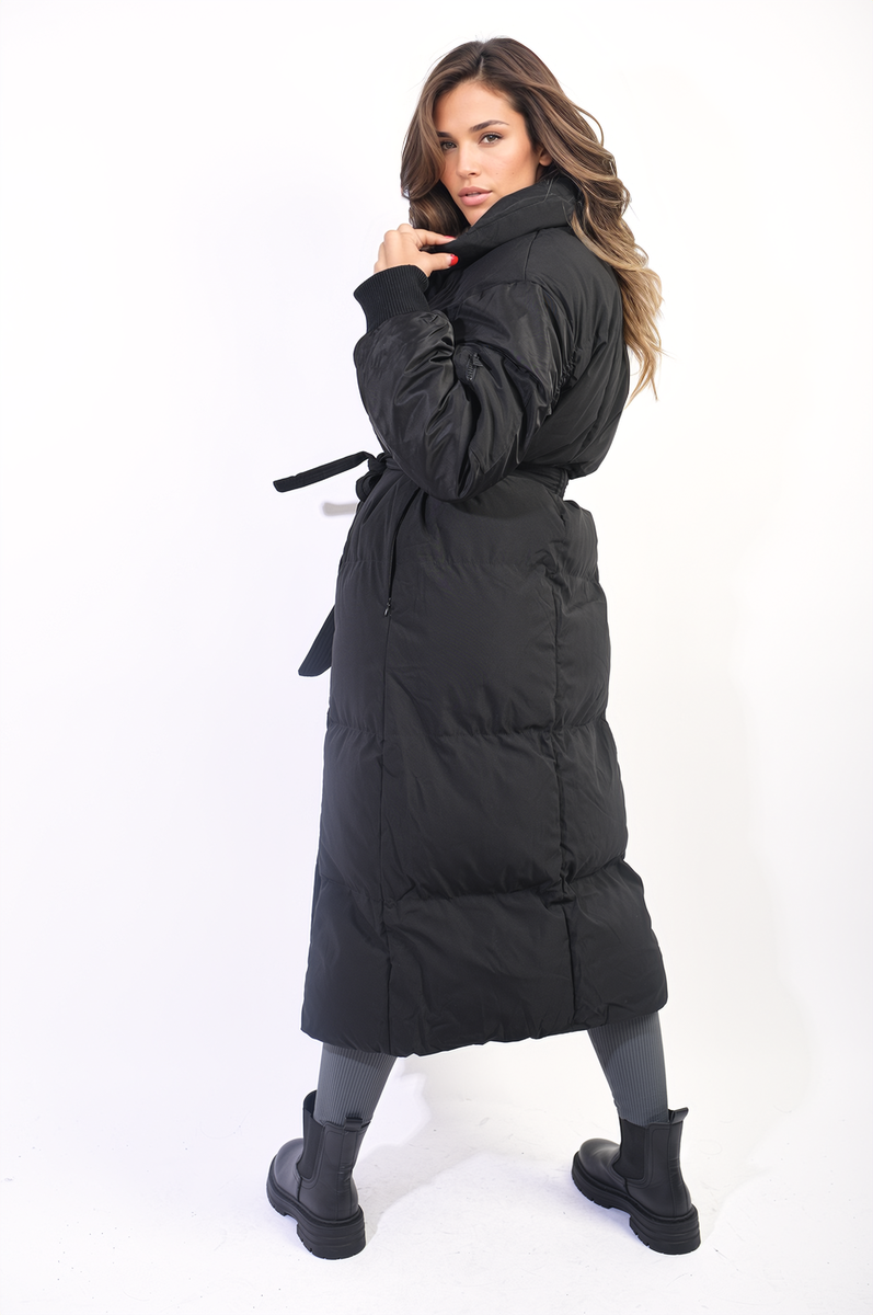 Long Belted Puffer Coat-2