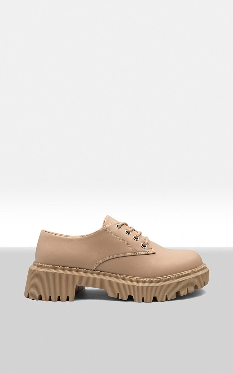 Chunky Faux Leather Derby Shoes-4