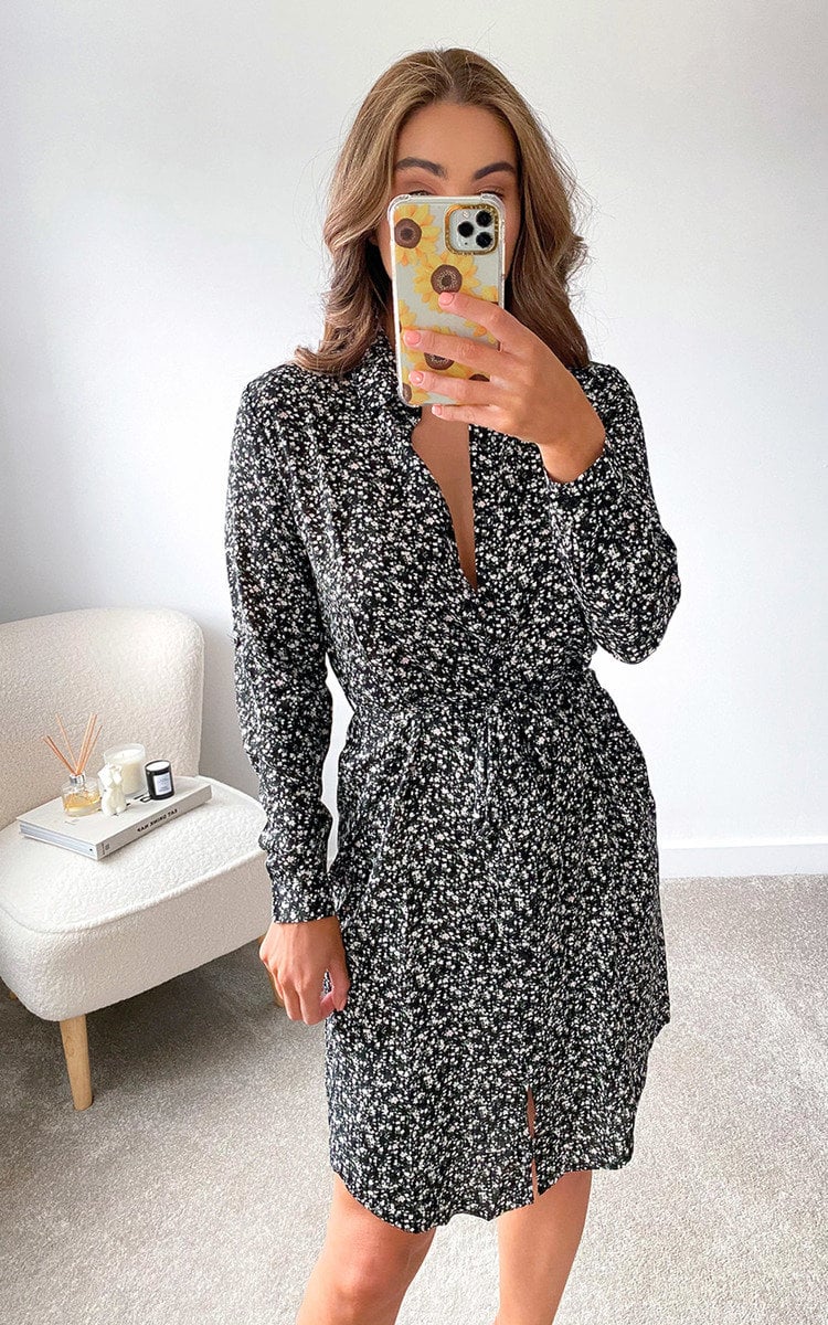 Printed Mini Dress-0