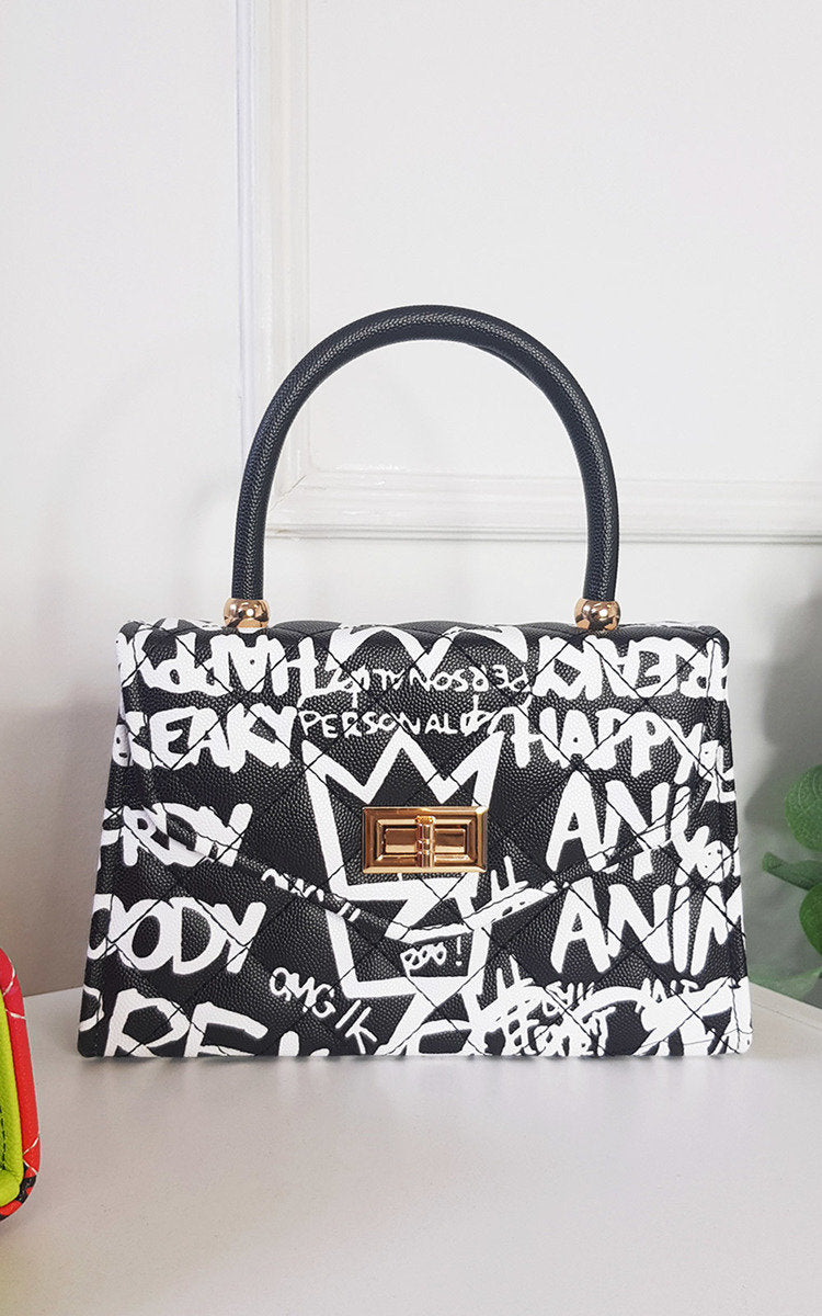 Graffiti Print Handbag-1