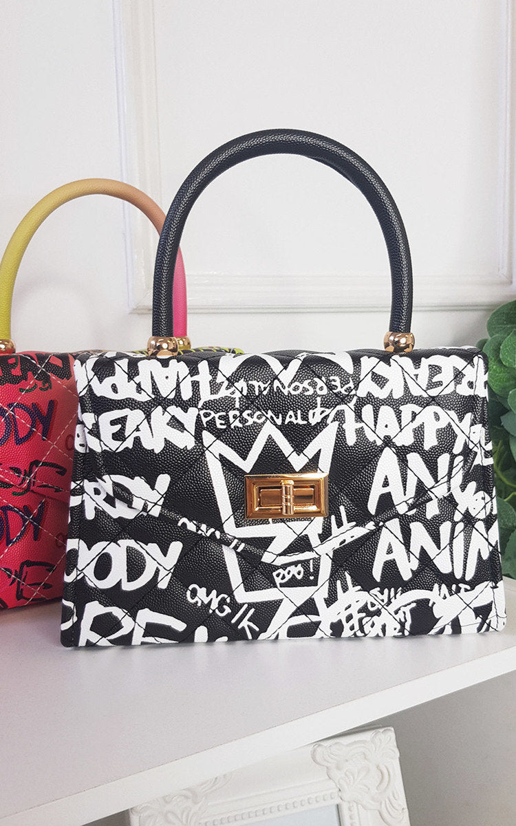 Graffiti Print Handbag-0