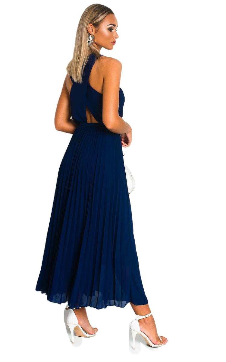 Pleated Crossover Maxi Dress-7