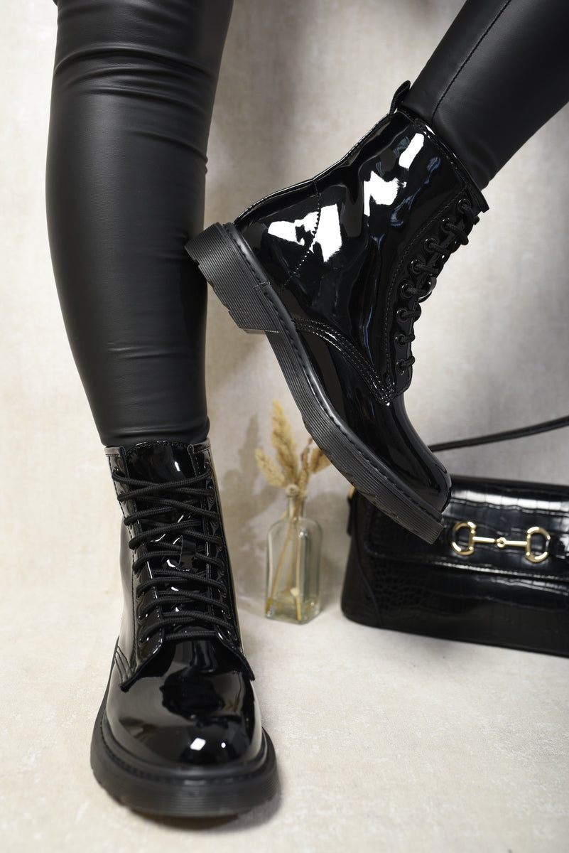 Lace-Up Platform Ankle Boots-6