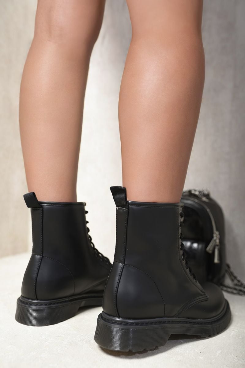 Lace-Up Platform Ankle Boots-4