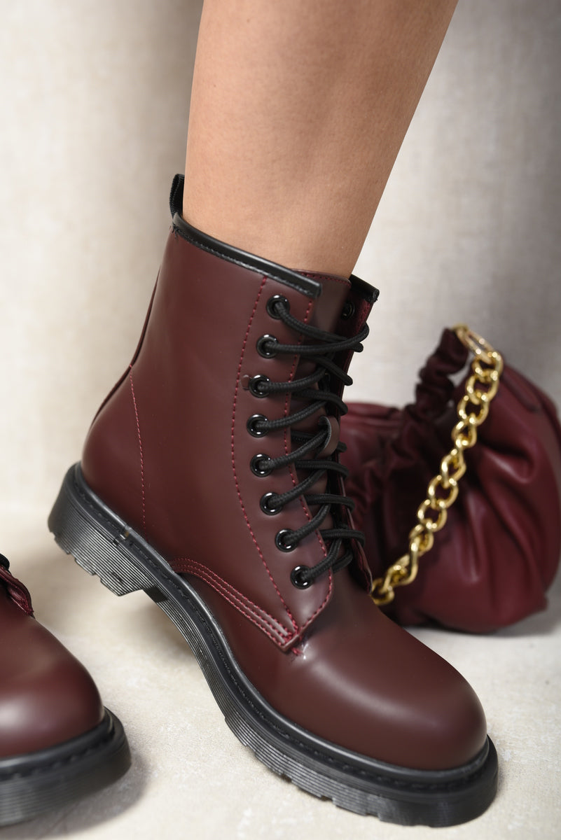 Lace-Up Platform Ankle Boots-1