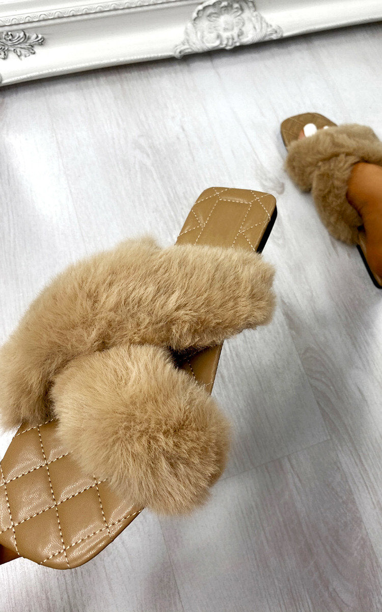 Faux Fur Sandals-2