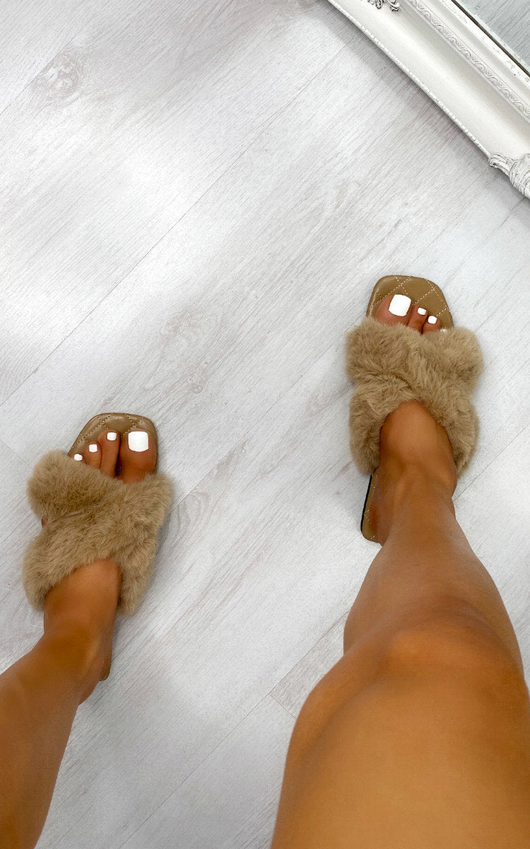 Faux Fur Sandals-1