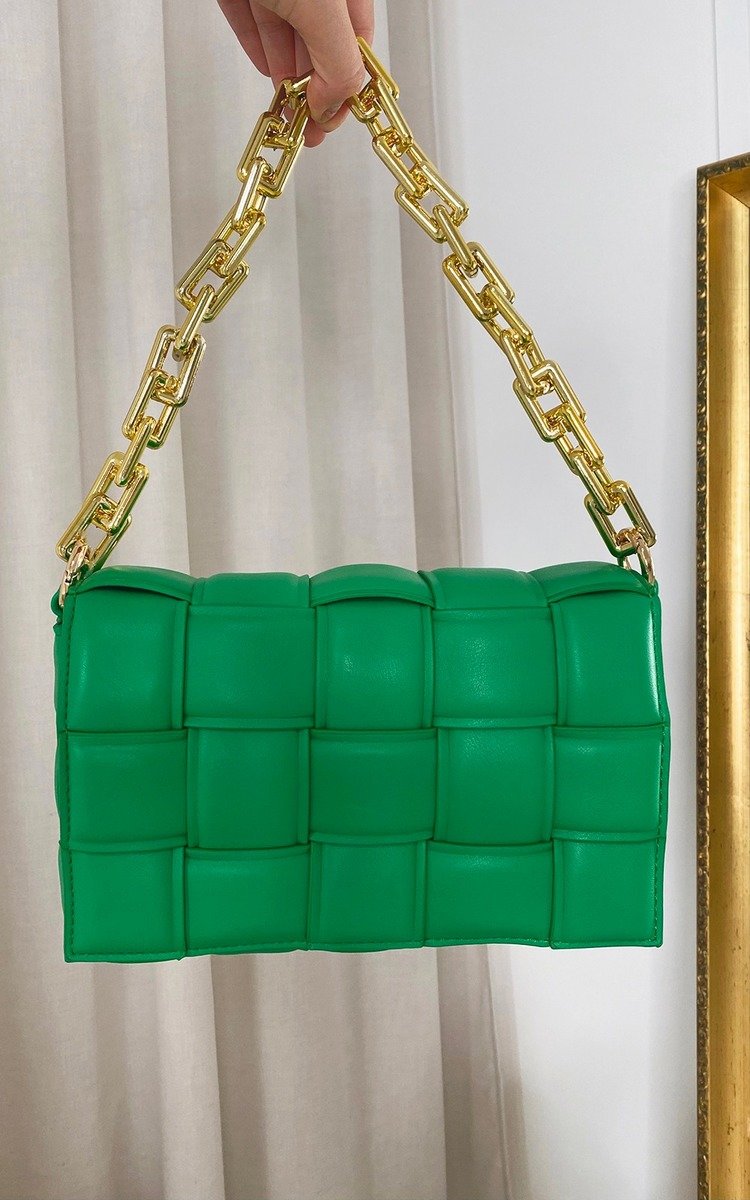 Padded Shoulder Bag with Chain Detail-5