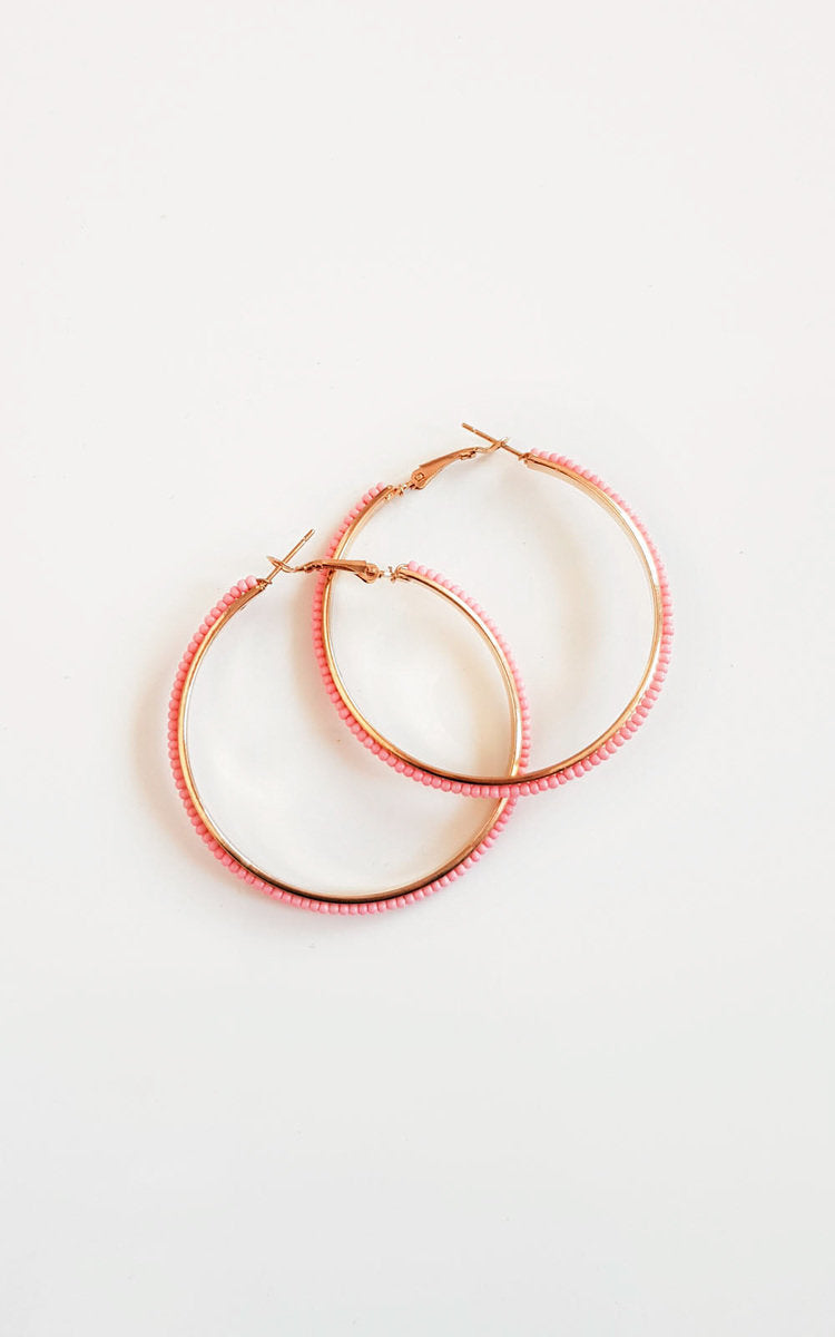 Beaded Hoop Earrings-1