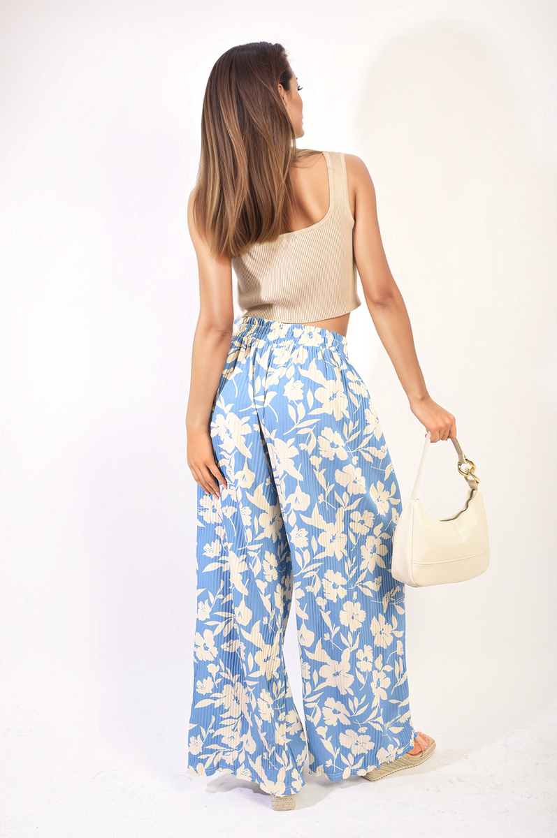 Abstract Pattern Wide Leg Trousers-2