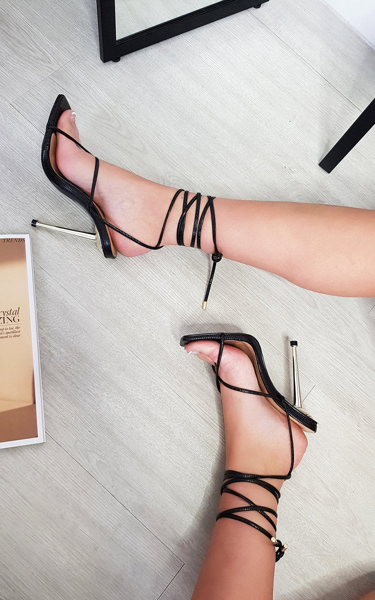 Square Toe Strappy High Heels-2