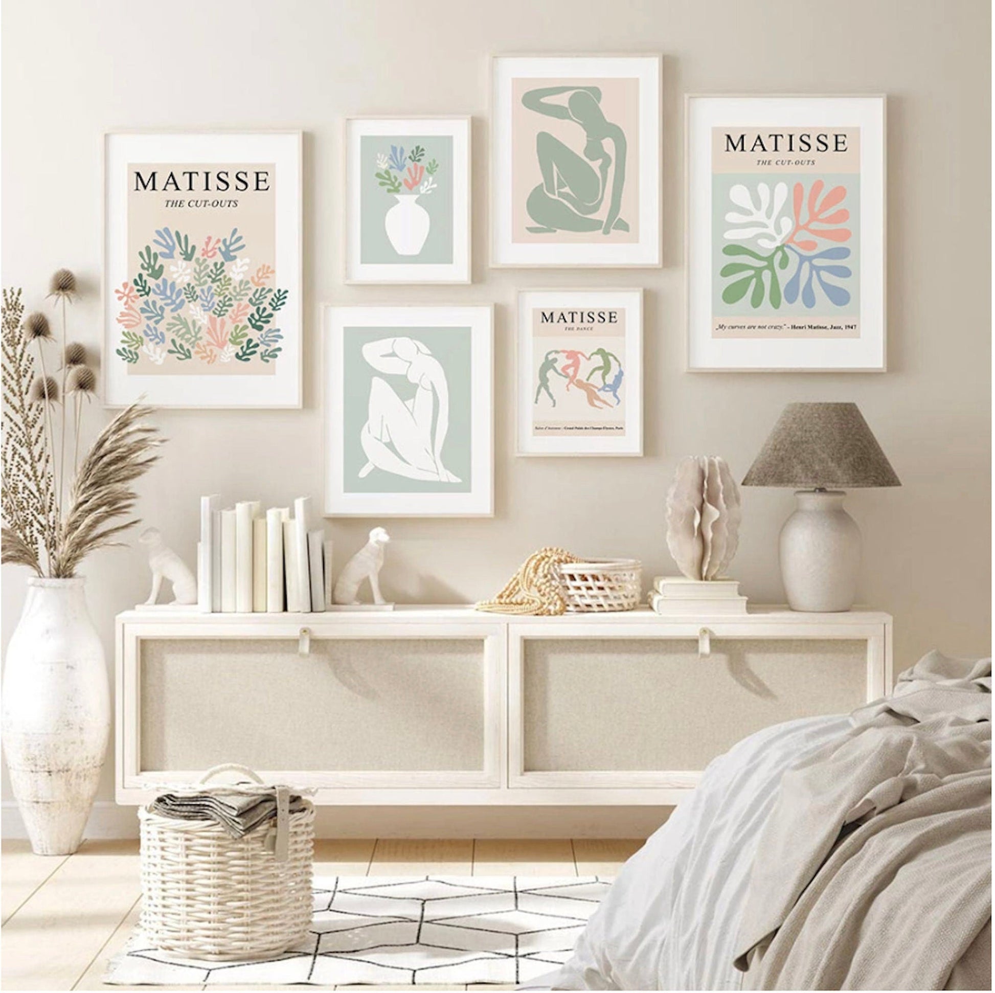 Poster Matisse Blumen Körper| Bilder Wohnzimmer | Wandbilder Schlafzimmer | Deko Print ohne Rahmen | Bilder Set Matisse Beige-0