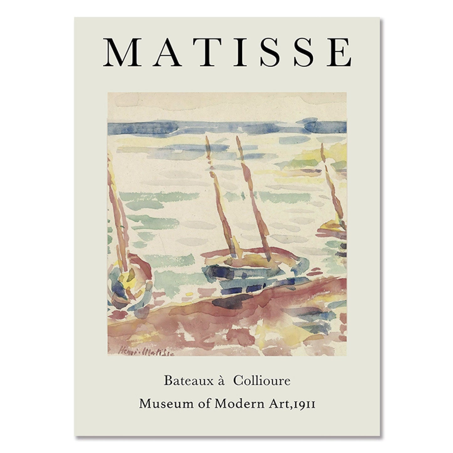 Poster Matisse Berggruen & Cie Museum | Bilder Wohnzimmer | Wandbilder Schlafzimmer | Deko Print ohne Rahmen | Bilder Set Matisse Bunt-8