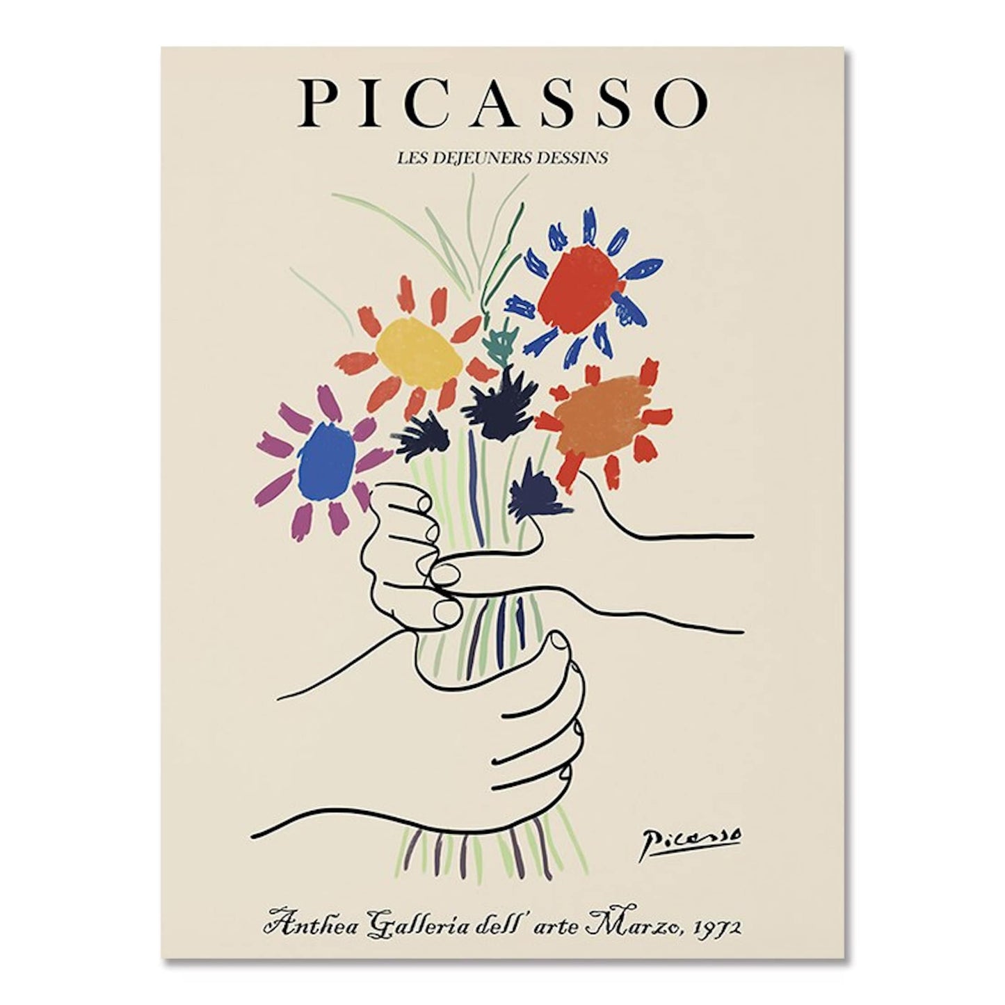 Poster Picasso Matisse Museum Abstrakt Retro Porträt  | Bilder Wohnzimmer | Wandbilder Schlafzimmer | Deko Print ohne Rahmen | Bilder Set-1