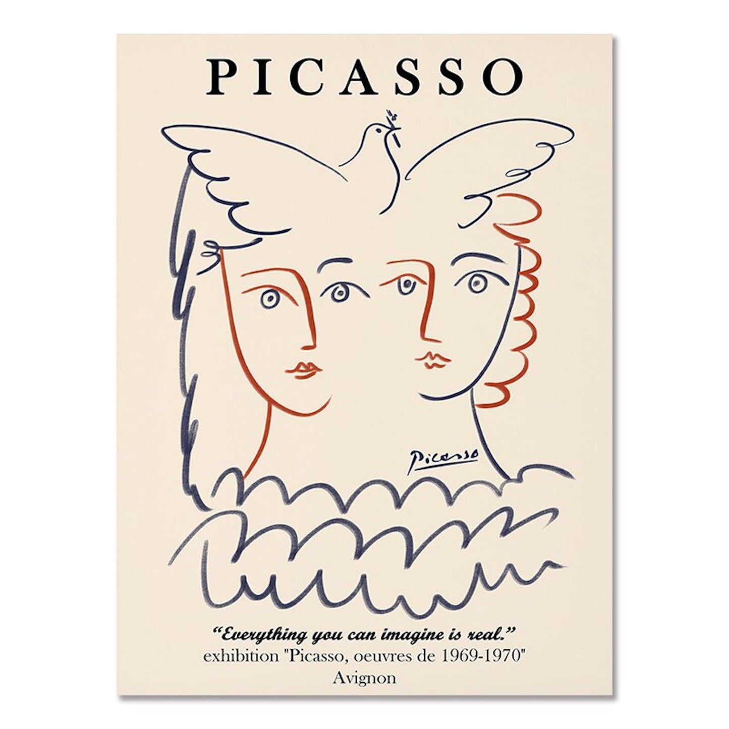 Poster Picasso Matisse Museum Abstrakt Retro Porträt  | Bilder Wohnzimmer | Wandbilder Schlafzimmer | Deko Print ohne Rahmen | Bilder Set-3