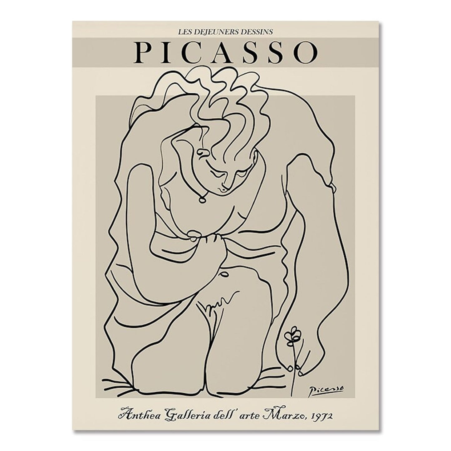 Poster Picasso Matisse Museum Abstrakt Retro Porträt  | Bilder Wohnzimmer | Wandbilder Schlafzimmer | Deko Print ohne Rahmen | Bilder Set-5