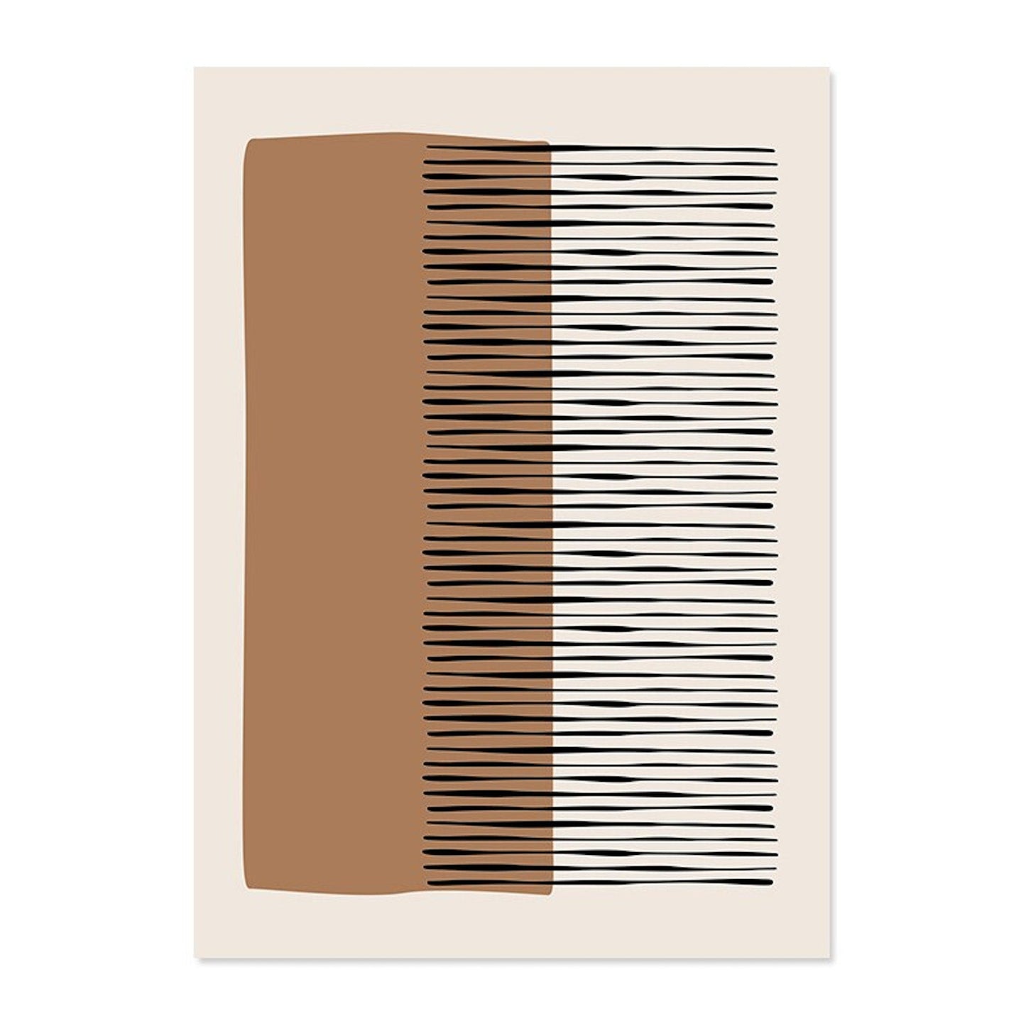 Poster Abstrakte Formen in Beige Braun und Linien Punkt Muster als Deko Print ohne Rahmen-4