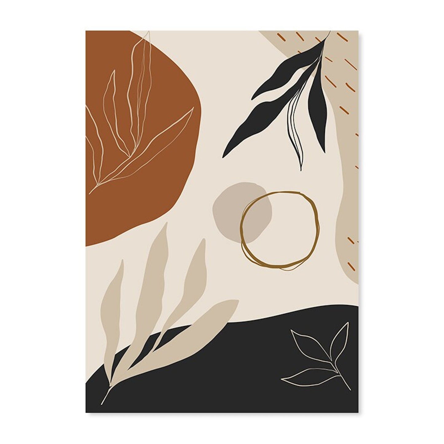 Poster Monstera Blätter und Pflanzen Blätter Abstrakt Boho als Deko Print ohne Rahmen-6