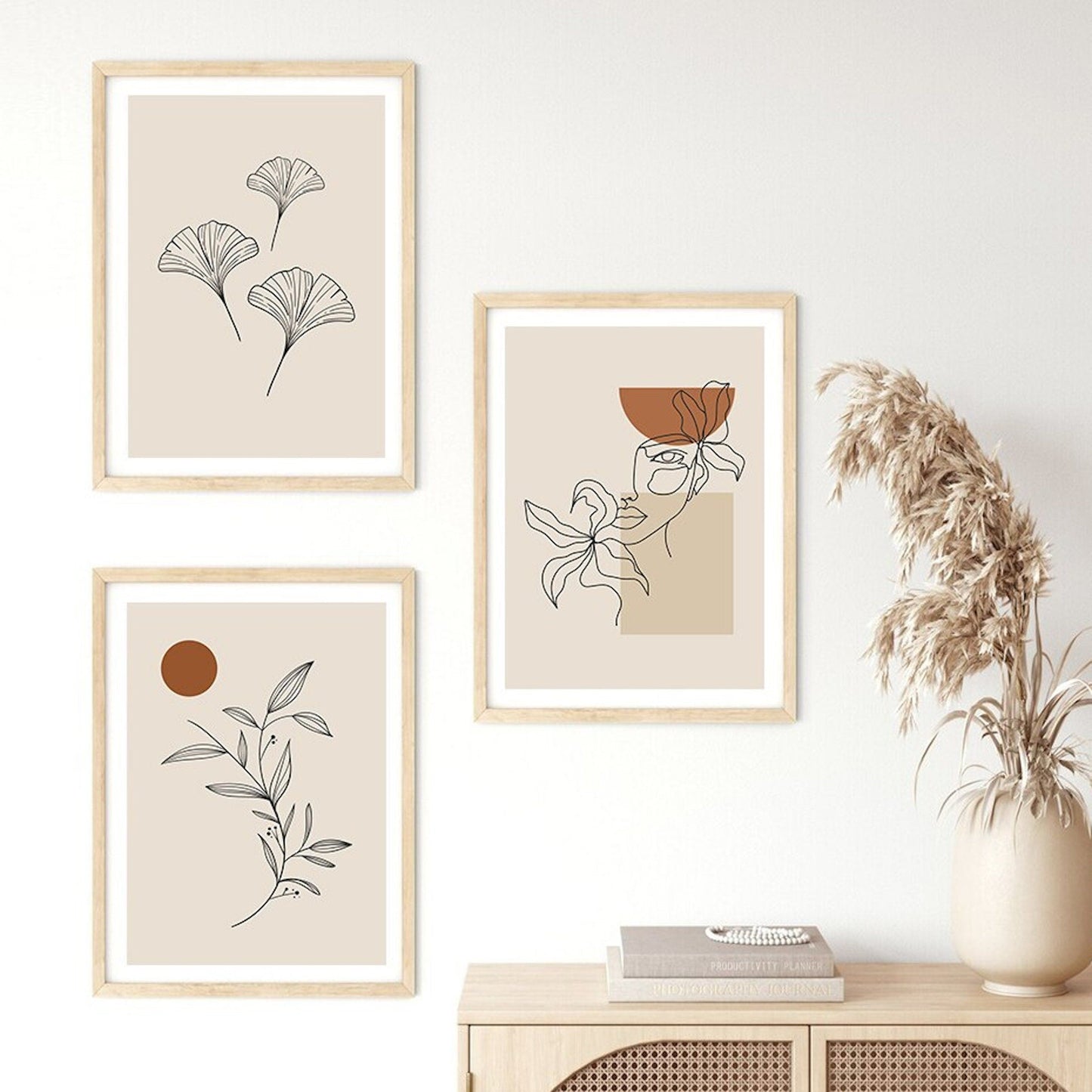 Poster Monstera Blätter und Pflanzen Blätter Abstrakt Boho als Deko Print ohne Rahmen-3