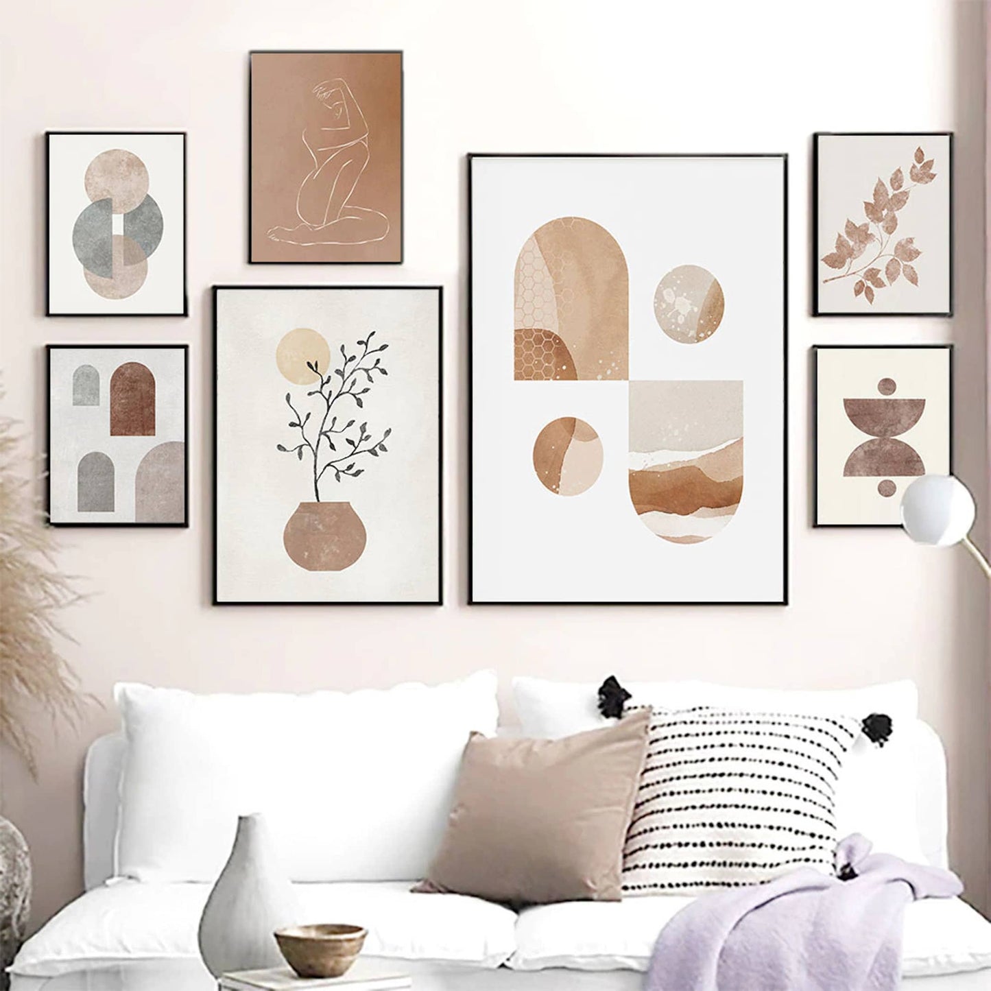 Poster Botanik Bogen Blumen | Bilder Wohnzimmer | Wandbilder Schlafzimmer | Deko Print ohne Rahmen | Bilder Set I Gallerie Wand-1