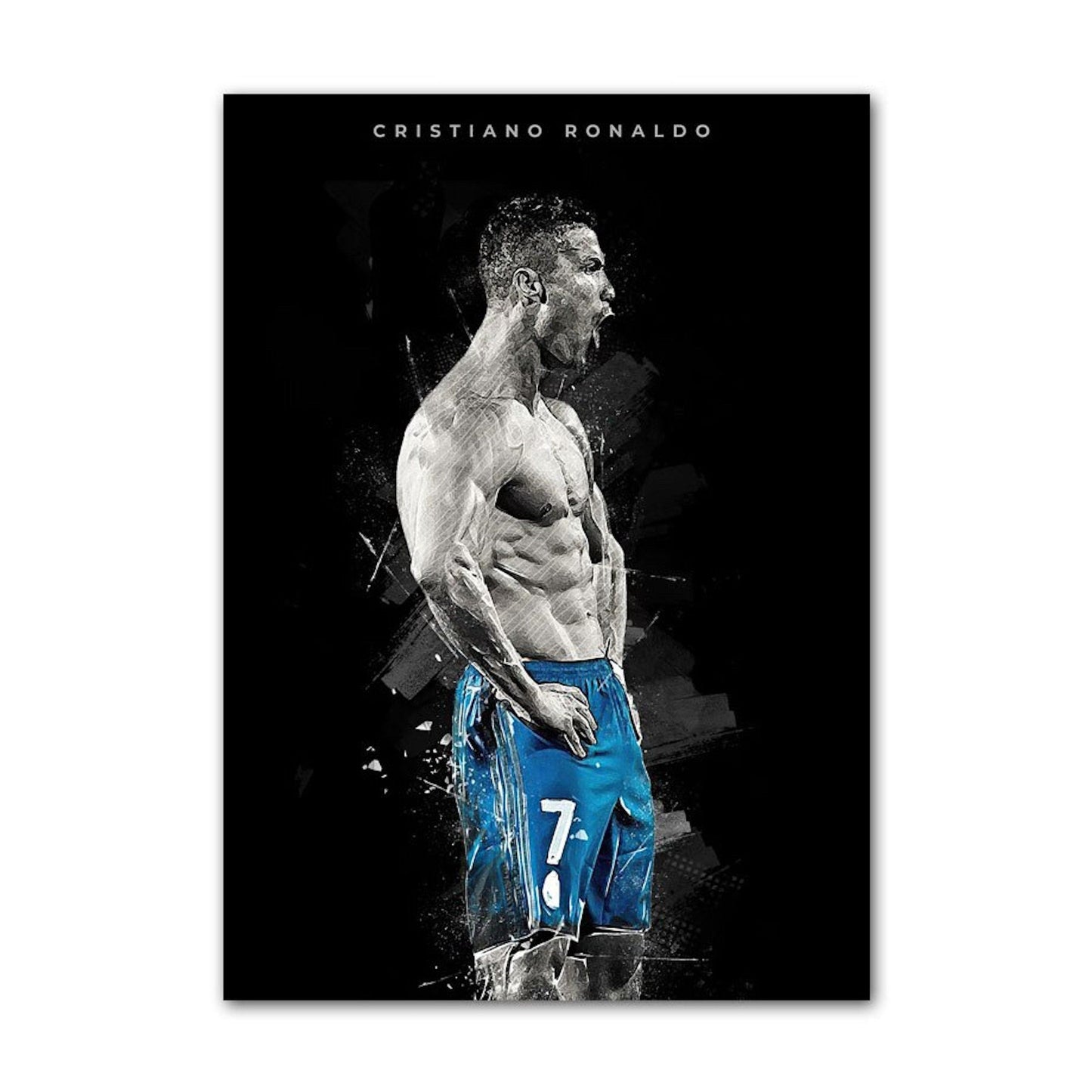 Poster Fußball Christiano Ronaldo Jubel mit Pokal als Deko Print ohne Rahmen-7