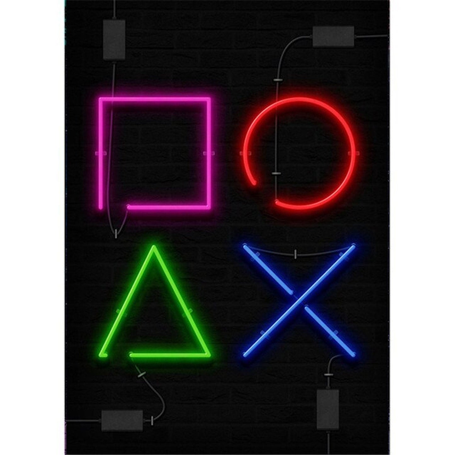 Poster Gamer Playstation coole Sprüche in Neon Farben als Deko Print ohne Rahmen-4