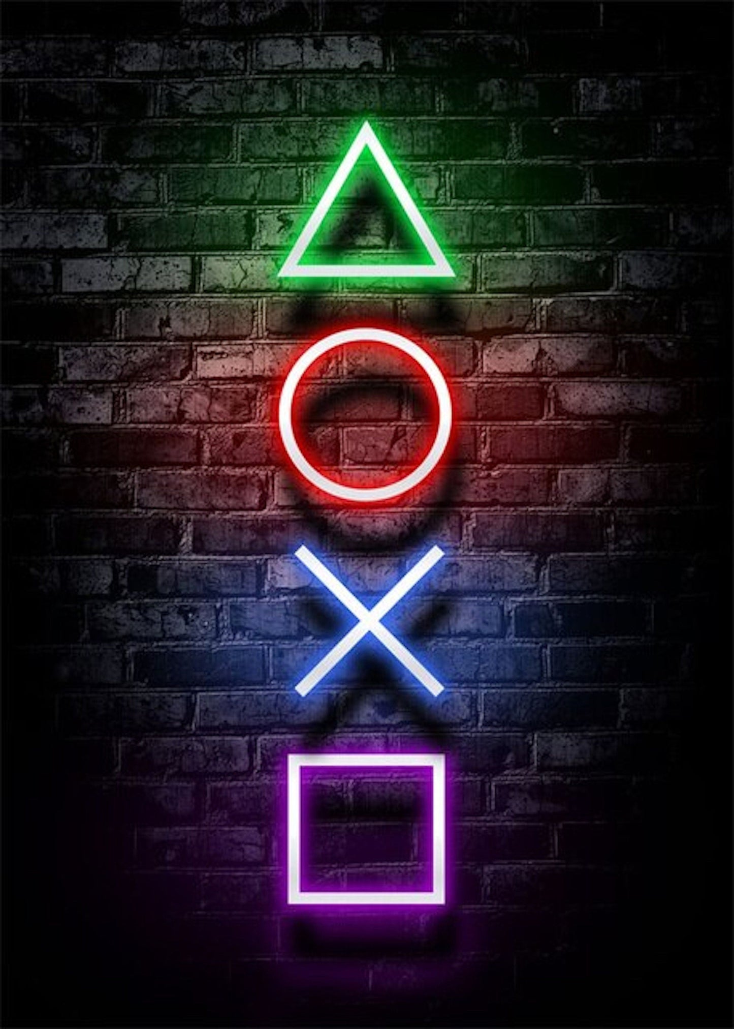 Poster Gamer Playstation coole Sprüche in Neon Farben als Deko Print ohne Rahmen-1