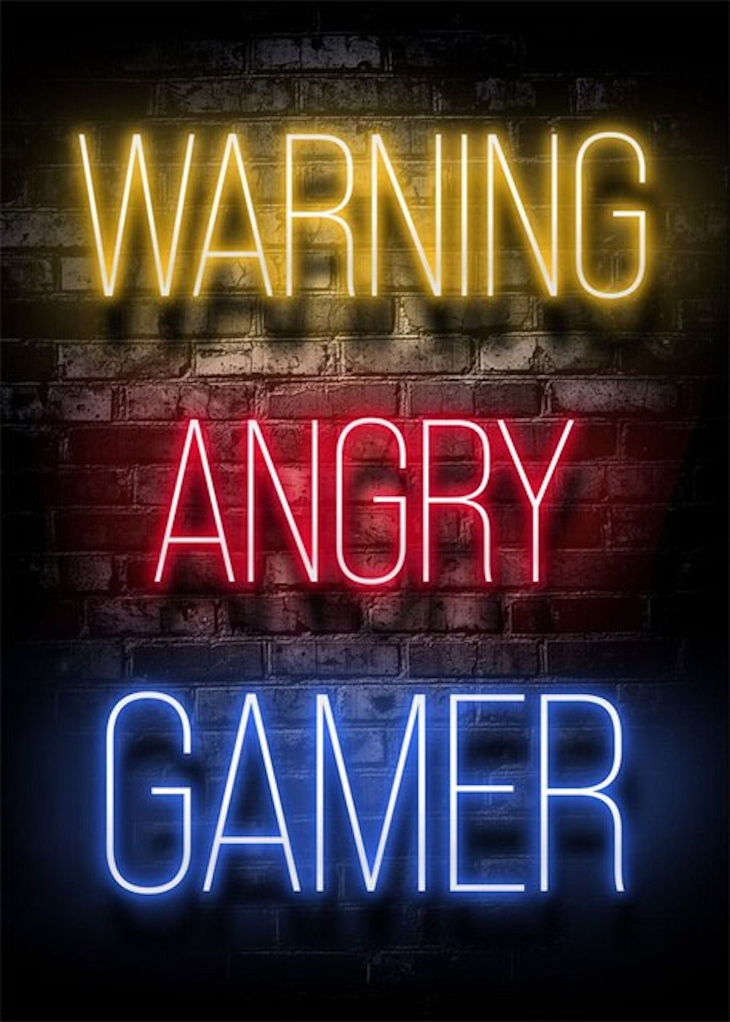 Poster Gamer Neon Farben coole Sprüche für Gamer Zimmer als Deko Print ohne Rahmen-3