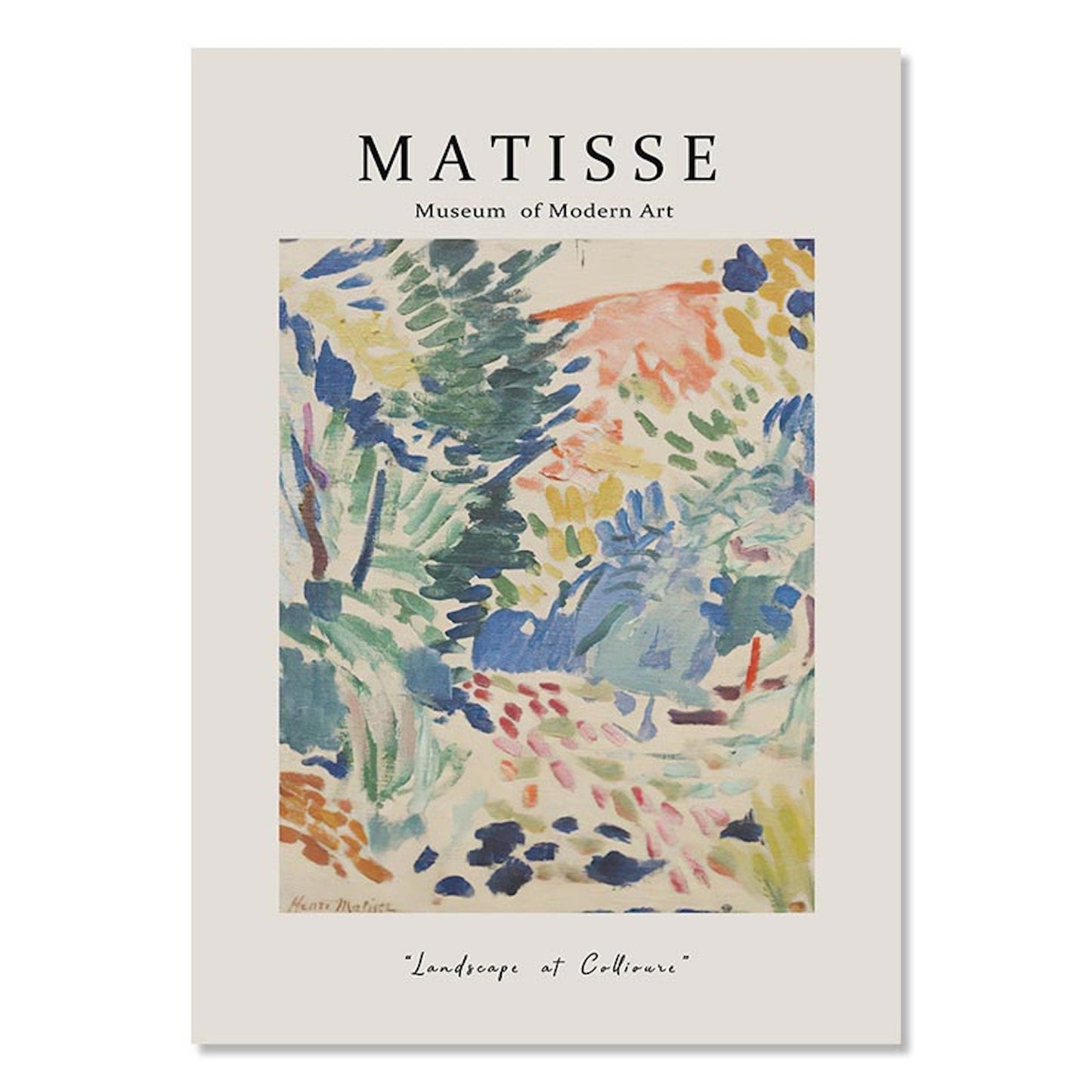 Poster Blumen Van Gogh Henri Matisse Rousseau Museum | Bilder Wohnzimmer | Wandbilder Schlafzimmer | Deko Print ohne Rahmen | Bilder Set-4