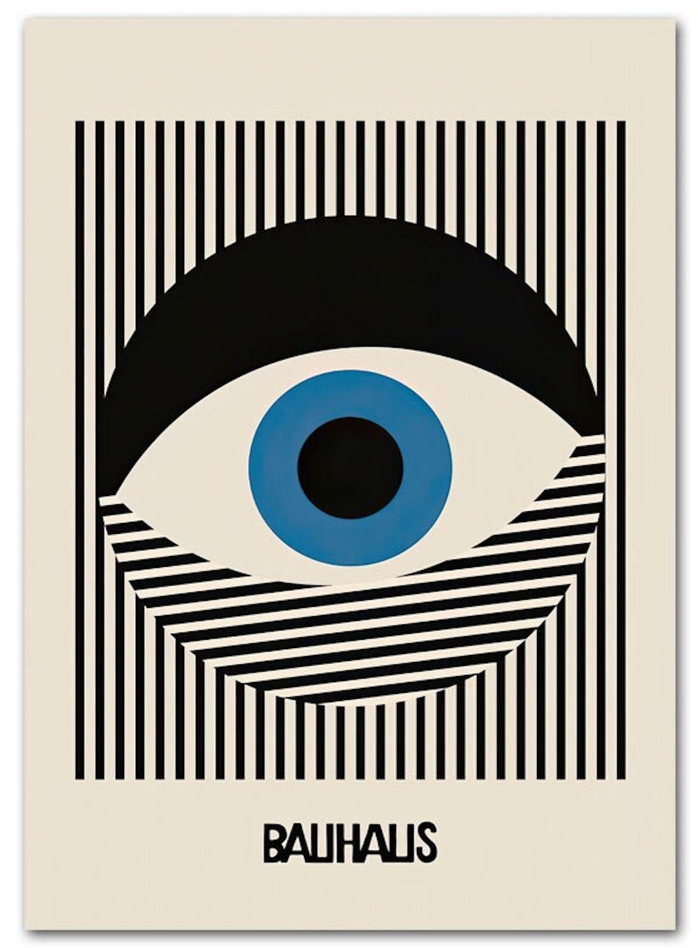 Poster Bauhaus Auge mit verschiedenen Formen und Muster als Deko Print ohne Rahmen-1